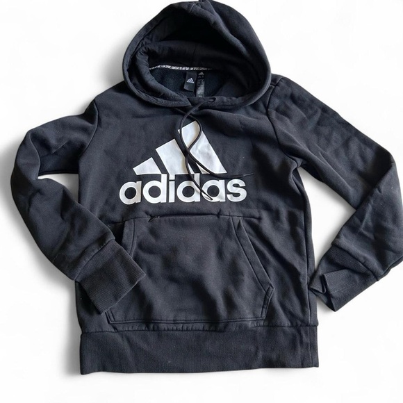 Adidas Women's Black Badge of Sport Overhead Pullover Fleece Hoodie- size Small - Picture 2 of 6